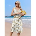 thumbnail image 4 of Vestido Zeagoo vestido de verano midi ajustado y acampanado con cuello en V para mujer, 4 of 6