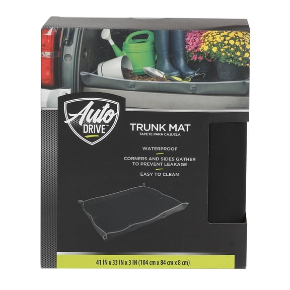 Auto Drive Waterproof Trunk Mat, Spill Protection, Black, for Car Interior, Model 7834