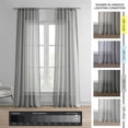 thumbnail image 2 of Paris Grey Solid Faux Linen Sheer Curtain (1 Panel), Paris Grey, 50W X 120L, 2 of 11