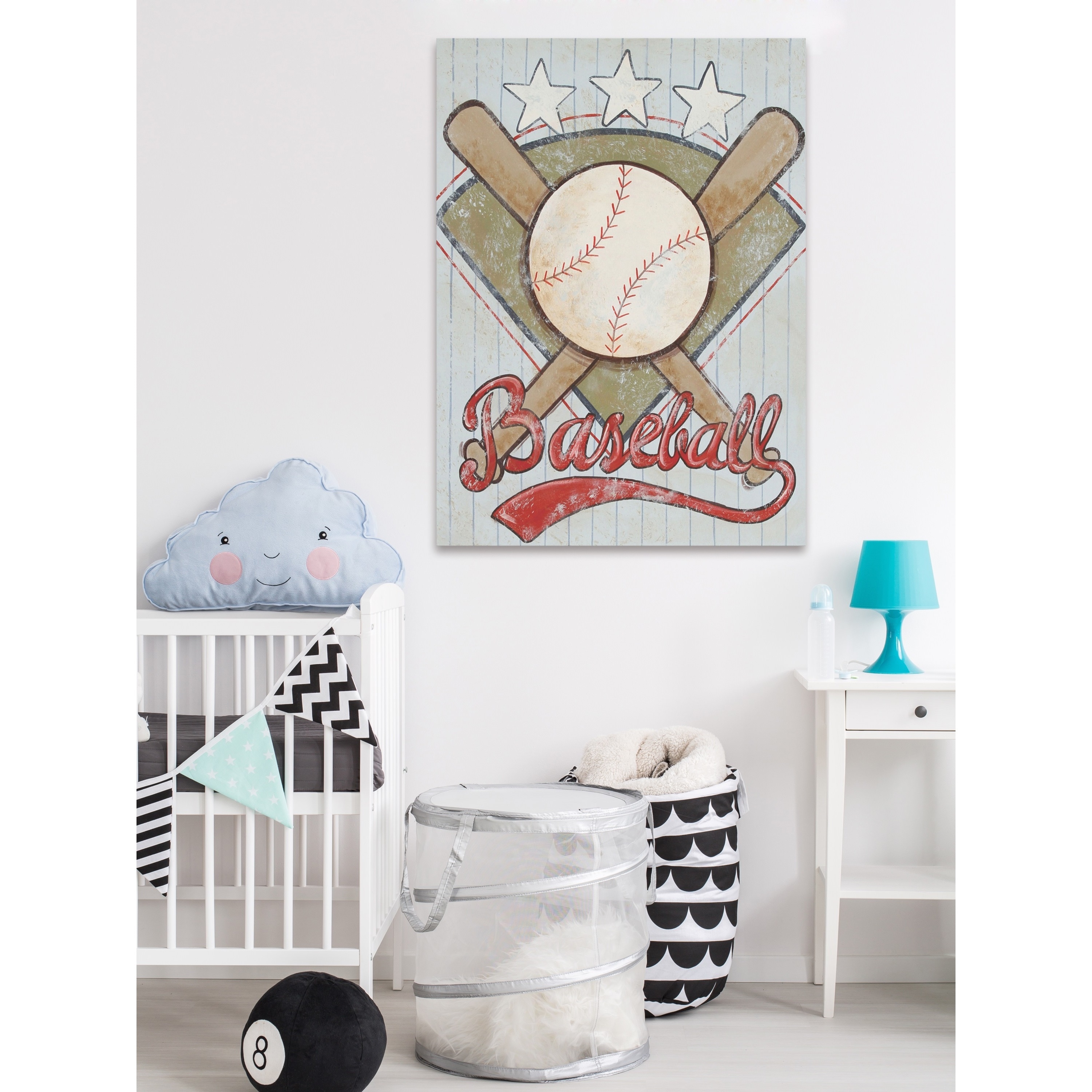 "Baseball Stars" by Reesa Qualia Painting Print on Wrapped Canvas