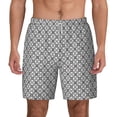thumbnail image 3 of Uemuo Gray Plaid Pattern Mens Swim Trunks Quick Dry Board Shorts with Mesh Lining, Stretch Beach Shorts Quick Dry No-Chafing Board Shorts-3X-Large, 3 of 9