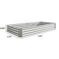 thumbnail image 2 of Miniyam 7.6×3.7×0.98ft Metal Raised Garden Bed, Rectangle Raised Planter for Flowers Plants, Vegetables Herb, Silver, 2 of 7