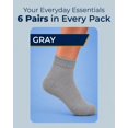 thumbnail image 5 of Pembrook Unisex Non-Binding Diabetic Ankle Socks, Gray, Large, 6 Pairs, 5 of 7