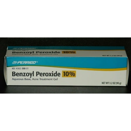 Perrigo Benzoyl Peroxide 10% Aqueous Base Acne Treatment Gel 3.2 oz 2 Pack