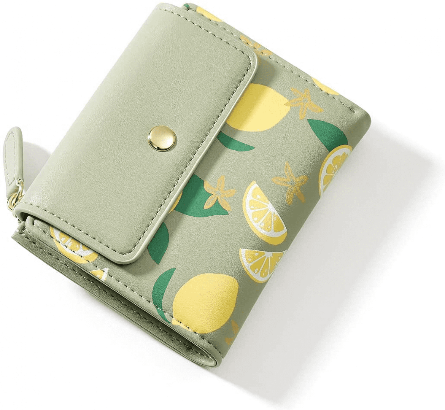 XIOMARA Lemon Print Credit Card Wallet with Zipper, Credit Card Holder  Wallets for Women Leather Zipper Card Case for Ladies Girls/Gift Box
