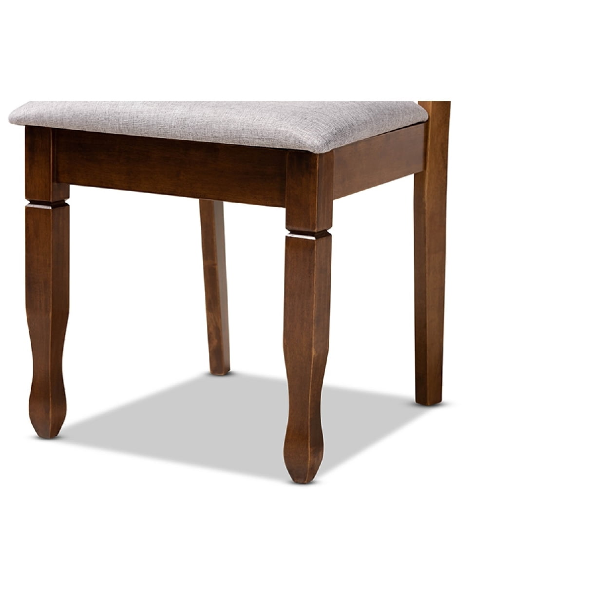 Baxton Studio Elijah Modern and Contemporary Grey Fabric Upholstered and Walnut Brown Finished Wood 4-Piece Dining Chair