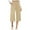 Khaki, Beige, variant on GEWSEY Capri Pants for Women Casual Summer Dressy Pull On Stretch High Waisted Crop Work Leggings with Pockets (Blue, M)
