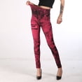 thumbnail image 4 of Leggings de mezclilla de imitación para mujer, pantalones hasta los tobillos y la cadera, multicolor, 4 of 6