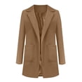thumbnail image 4 of EGNMCR Women's Casual Business Open Front Long Sleeve Notch Lapel Office Blazer Fall Jacket Work Office Blazer Suit Dressy Lightweight Jackets Outfits with Pockets Fall Winter, 4 of 5
