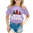 thumbnail image 5 of Ulanda Toddler Christmas Shirt Boys Girls Santa Chicken Tshirts Funny Xmas Holiday Dinosaur Outfit Tees Gift for Kids (Light Purple, 7-8 Years), 5 of 6