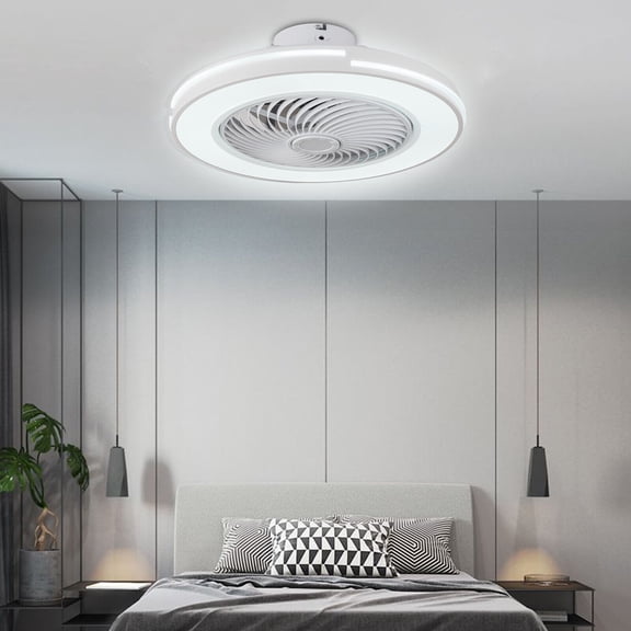 20" Modern Ceiling Fan with LED Light Chandelier Flush Mount Lamp Remote Control