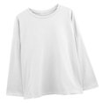 thumbnail image 4 of Camiseta de mujer Blusa suelta de manga larga con blusa de color sólido, blanco, M AweSitey AP001130-05, 4 of 7