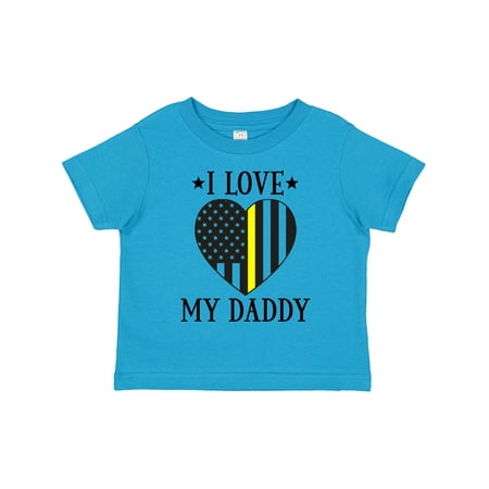 

Inktastic Dispatcher Daddy Gold Line Emergency Gift Toddler Boy or Toddler Girl T-Shirt