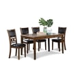 thumbnail image 3 of New Classic Gia 60" 5-Piece Rectangular Wood Dining Set with 4 Chairs in Brown, 3 of 14