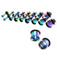 thumbnail image 5 of 9 Pairs of Stainless Steel Ear Tunnels Ear Gauges Piercings Jewelry - Colorful, 5 of 5
