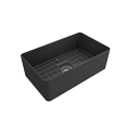thumbnail image 2 of BOCCHI 1481-020-0120 Farmhouse Apron Fireclay 30" Kitchen Sink Matte Dark Gray, 2 of 7