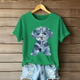 thumbnail image 2 of NSLGXD Womens T Shirts Casual Round Neck Short Sleeve Shirts Fashion Graphic Tees Flowy Vacation T Shirts S-2XL Green Tees, 2 of 5