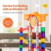 KFFKFF Marble Run Set, 153 Pieces Including Motorized Lift, Accompanied by 30 Plastic Marbles, Brain-Boosting Marble Labyrinth Construction Game, Educational Racing Track STEM Plaything