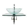 thumbnail image 6 of Halo Glass Wall Mount Vessel Bathroom Sink Round Modern 23 1/2" w/Counter, Faucet, Drain and Tempered Glass Vessel Sink Renovators Supply, 6 of 8