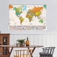 thumbnail image 5 of WCIC Vintage World of Map with Country Flags Art Poster Print Wall Hanging Decoration Unframed 100*70cm, 5 of 6