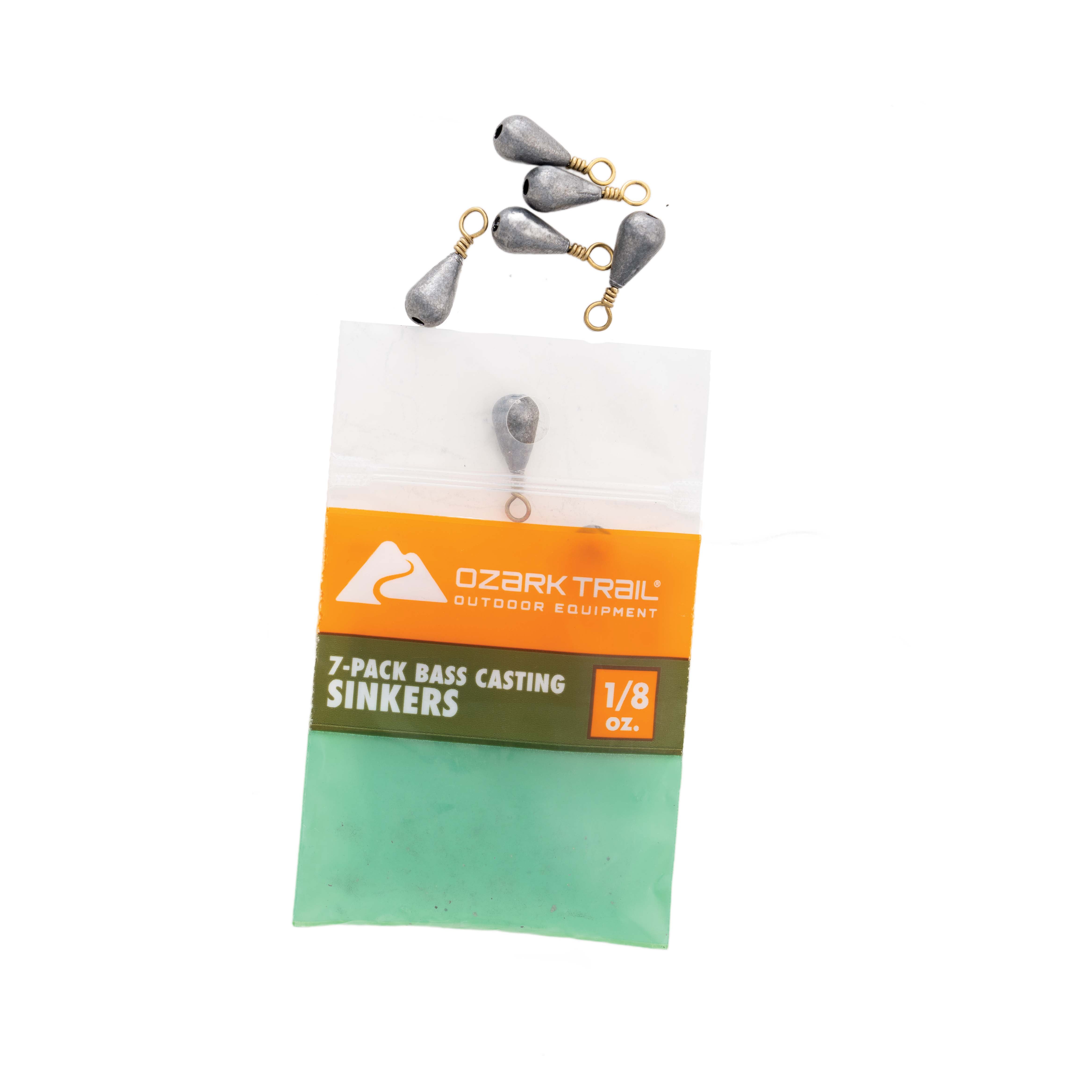 Ozark Trail Bass Casting Sinkers 1/8 oz Fishing Weights 7 Pack