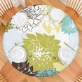 thumbnail image 2 of Green and Blue Pioneer Flower Pattern Round Fitted Tablecloth with Elastic Edge,Dining Table Cover Waterproof,Outdoor Round Tablecloth for Camping,Dining,Indoor and Outdoor, 2 of 7