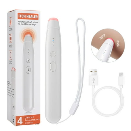 Insect Bite Healer Electronic Pen Natural Itch Relief , No Odor & Residue, Suitable Kids All Families, Chemical-Free Treatment, White