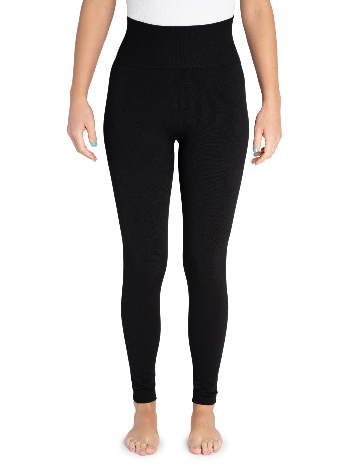 MUK LUKS Women's 2 Pair Jersey Fleece Lined Leggings, 2 Pack, Sizes S/M to 1X/2X