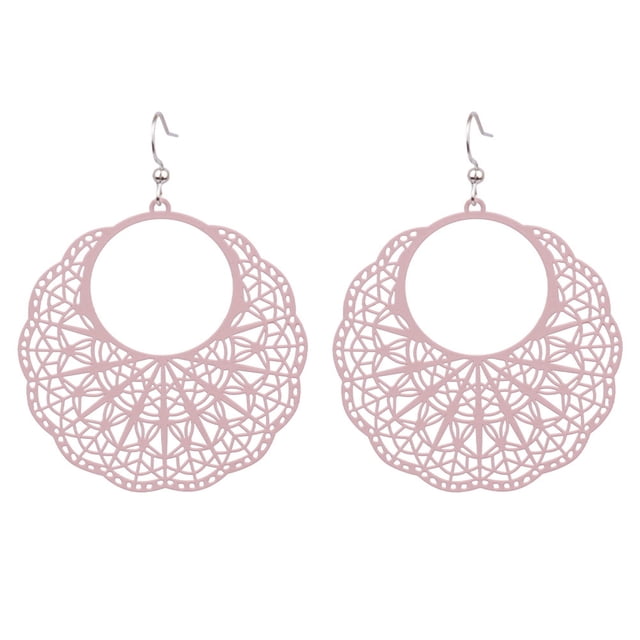 Minnieouse 1 par de pendientes de cobre para mujer, redondos, elegantes, recubiertos a la moda, fáciles de combinar, joyería para pendientes, regalo de Ropa, zapatos y accesorios Miscelánea Rosa Minnieouse AP015713-08