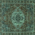 thumbnail image 1 of Ahgly Company Indoor Square Persian Turquoise Blue Traditional Area Rugs, 4' Square, 1 of 4