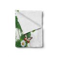 thumbnail image 2 of Letter R Soft Flannel Fleece Blanket, Uppercase R with Flora and Fauna Wildflowers Daisies Butterflies and Grass, Cozy Plush for Indoor and Outdoor Use, 70" x 90", Green Multicolor, by Ambesonne, 2 of 6