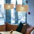 thumbnail image 2 of Straw Rope Woven Lampshade Grass Rope Rustic Ceiling Lamp Cover for Replacement Size S, 2 of 8