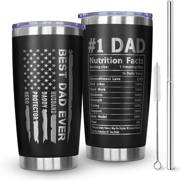20 oz Best Dad Ever Tumbler Coffee Cup, Fathers Day Tumbler Drinking Cup, Dads Father''s Day Birthday Gifts for Dad from Son Daughter