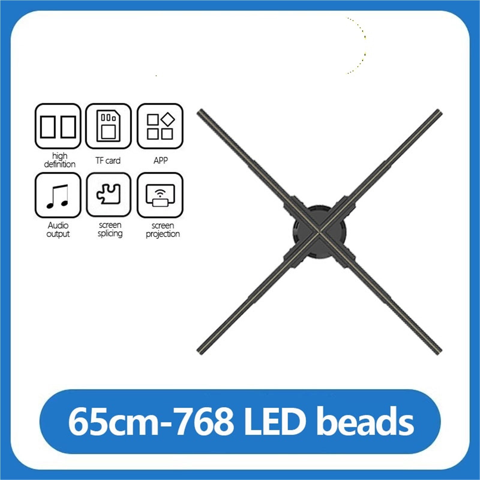 65CM 4 Blades Advertising Display Technology Holographic LED Fan Billboard 3D Hologram Pictures Video Technology Projector