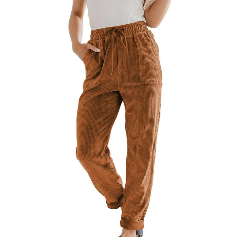 Straight Leg Ladies Cord Pants Dndkilg Corduroy Pants For Women