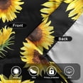thumbnail image 3 of Sunflowers Window Curtains Set with Valance 26 Inch Length 3pcs Black Curtains Sets Short for Bathroom Kitchen and Bedroom Living Room Windows, 3 of 6
