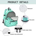 thumbnail image 4 of Blue and White Checkered Pattern Backpack for School, Cute School Bag with Adjustable Shoulder Straps and Padded Back, 13.4"x11"x4.7", 4 of 5