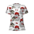 thumbnail image 2 of Uemuo Rabbit And Hedgehog Drawing Women's Deep V-Neck Low Cut Tops - Casual Loose Fit with Stainless Steel Loop, Soft, Breathable, Perfect for Office, Travel, and Daily Wear-Medium, 2 of 5