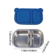 thumbnail image 3 of Dvkptbk lunch Boîte à en Acier Inoxydable Contenants à Collation en Acier Inoxydable avec Couvercles en Silicone Contenants de Préparation de Repas Réutilisables Contenants de Rangement pour Aliments à 2 Compartiments, 3 of 6