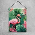 thumbnail image 4 of Pink Flamingo Tropical Palm Leaves Trees Double Sided Garden Flag Decorative Weather Resistant Yard Flag, Large DIY Vertical Flag for Farmhouse Patio Lawn, 28x40 Inch, 4 of 6