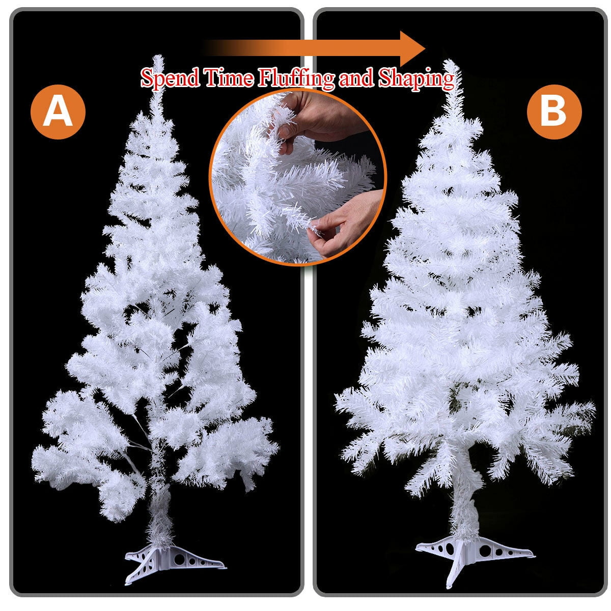 Kepooman 4ft Artificial White Christmas Tree with Solid Stand, Christmas Festival Decorations for Indoor Kepooman 4ft Artificial White Christmas Tree with Solid Stand, Christmas Festival Decorations for Indoor