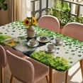 thumbnail image 3 of St. Patrick's Day Table Cloths for 6 Foot Rectangle Tables, Vintage Cute Cat Beer Green Clovers Patio Waterproof Elastic Fitted Tablecloths, Washable Rectangular Table Cover for Camping, 3 of 8