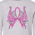 thumbnail image 4 of Inktastic Breast Cancer Awareness with Butterfly Ribbon Words Long Sleeve Youth T-Shirt, 4 of 5