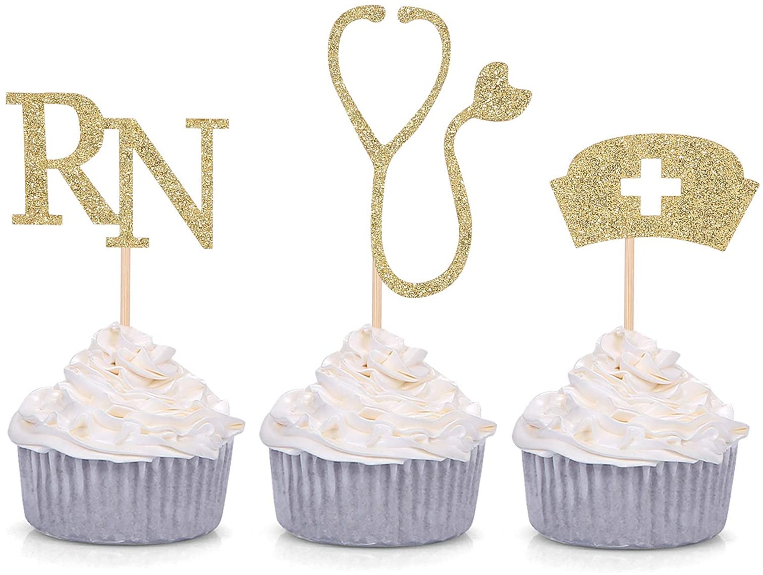 Cupcake Toppers Medical Theme Cupcake Toppers Nursing Nurse, 24 Piece Set