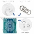 thumbnail image 5 of Teal Blue Boho Waterproof Fabric Shower Curtain,Retro White Rustic Flower Ethnic Pattern Waterproof Fabric Shower Curtain for Bathroom Curtains Bathtubs Shower Curtains with 12 Hooks Stall 48x72in, 5 of 8