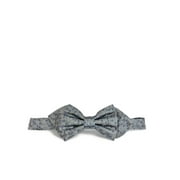 Silver and Blue Silk Bow Tie by Paul Malone