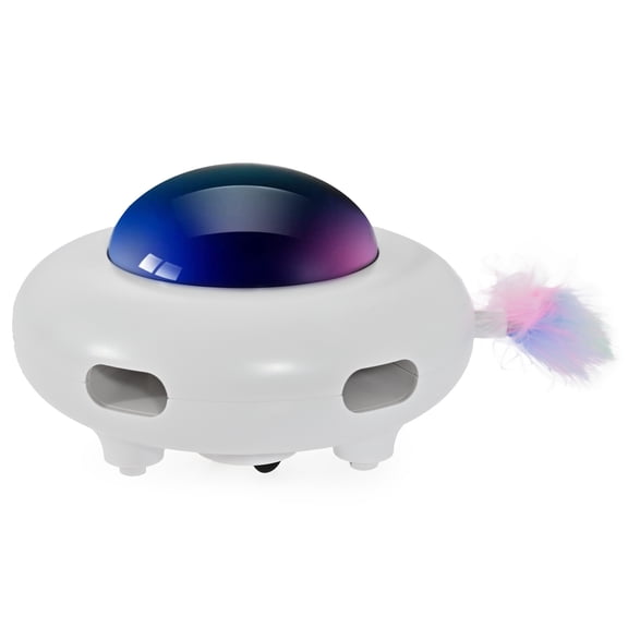Max & Marlow Electric UFO Cat Toy with Random Feather Action, 3 Speed Modes, Touch-Activated