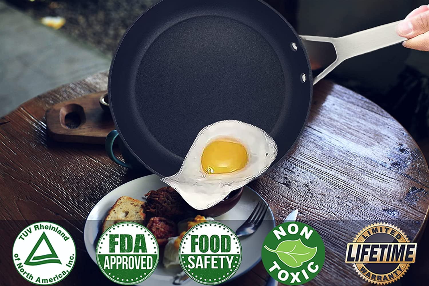 MSMK 8 inch Nonstick Frying pan with Lid Small, Egg Burnt also Non sti –  MSMKHOME