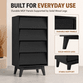 thumbnail image 2 of Enyopro 4 Drawer Dresser for Bedroom, Black Wooden Chest of Drawers, Bevel Design Modern 4 Drawer Chest Storage Dresser for Closet, Living Room, Hallway, 2 of 7