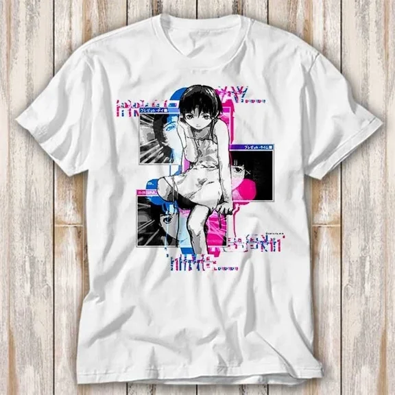 Serial Experiments Lain Computer CMD Japanese Manga Anime T Shirt Top Tee 4080